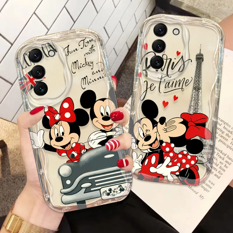 Mickey Minnie In London For Samsung S24 S23 S21 S20 Ultra Plus FE A73 A72 A71 A51 A05S A05 5G Wave Oil Funda Phone Case