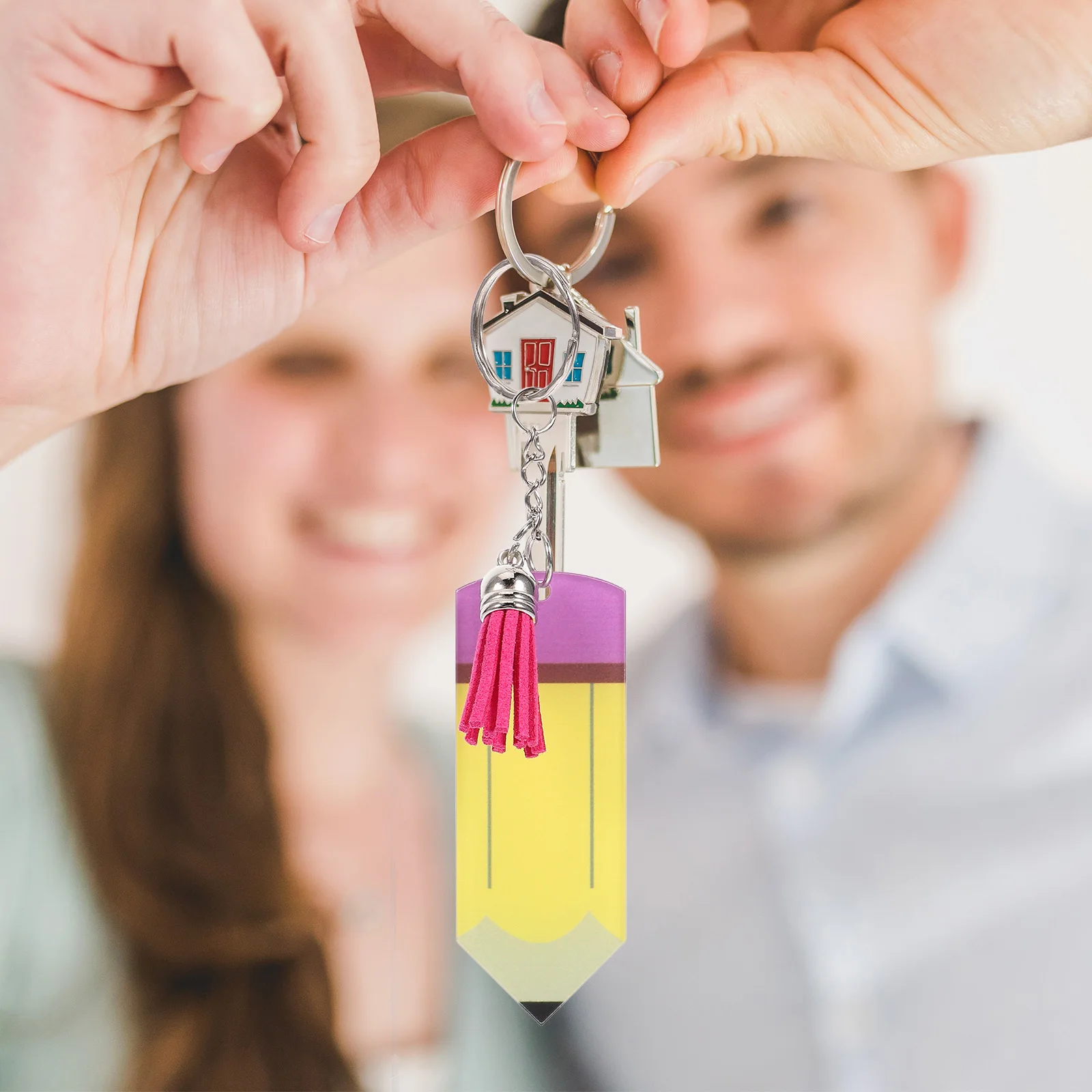 

4 Pcs Keychain Back to School Pencil Gifts Teacher Party Favor Back To School Keychains Cute Cartoon Student Decor