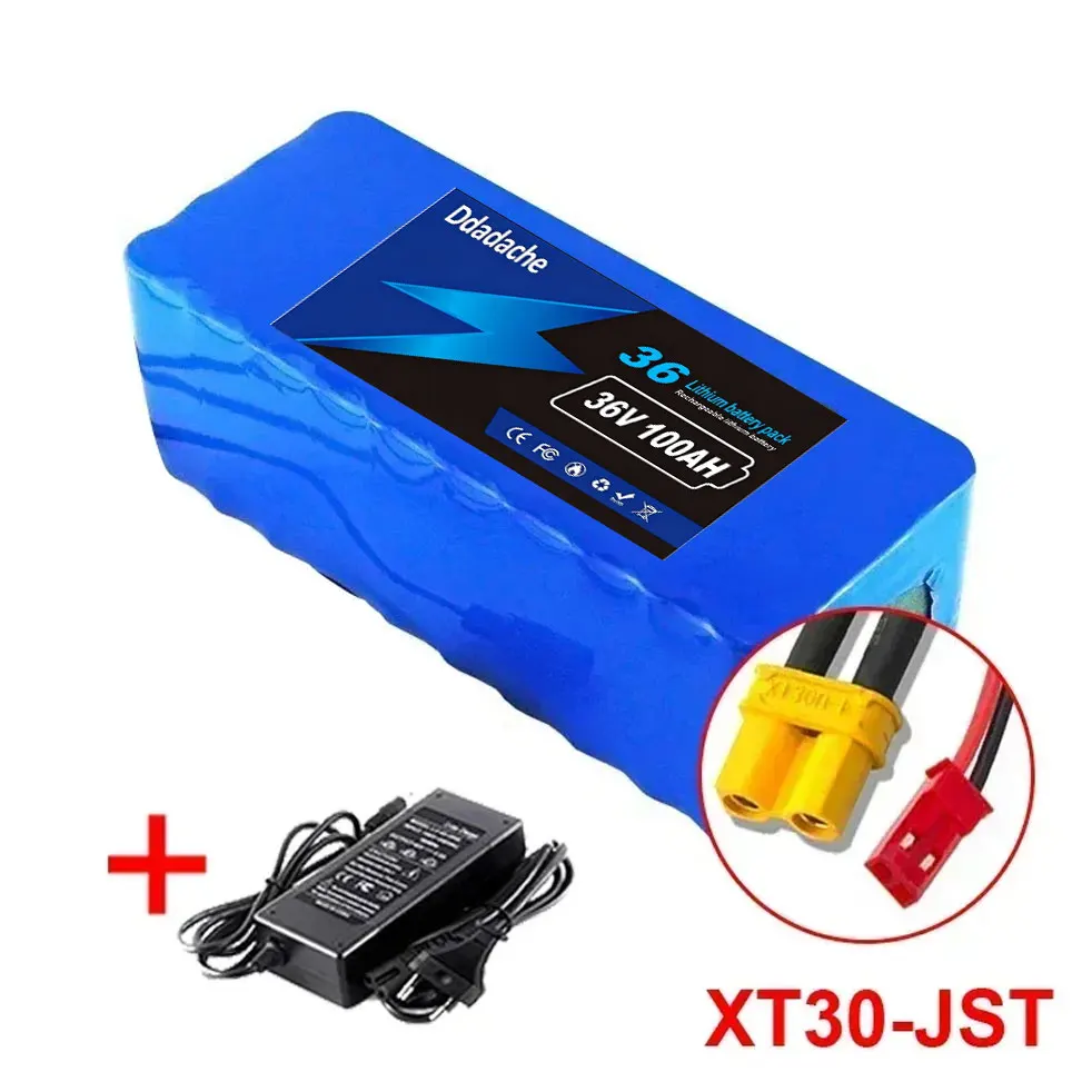10S4P 36V 100000mAh lithiumbatterij elektrische scooter 18650 batterijpakket + gratis oplader
