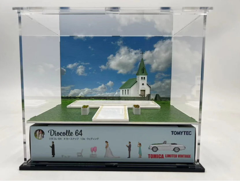 1:64 For TLV TOMYTEC Acrylic Display Box Car Washing Scene Coffee Truck Scene Interview Scene Racing Scene Wedding Scene