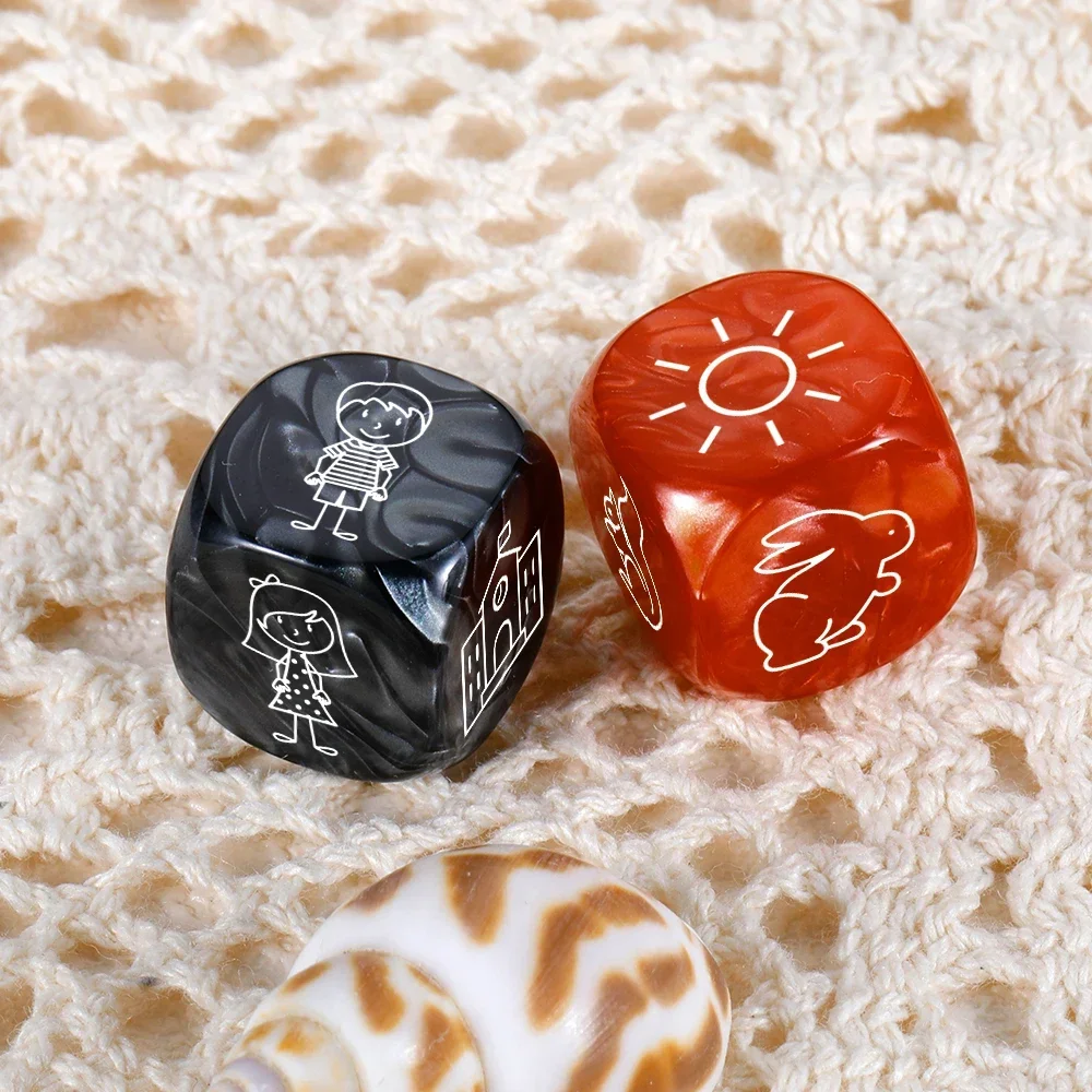 Personalized Game Dice Custom Engrave Acrylic Dice Fun Game People Place Animal Weather Decision What to Do Game with Friend