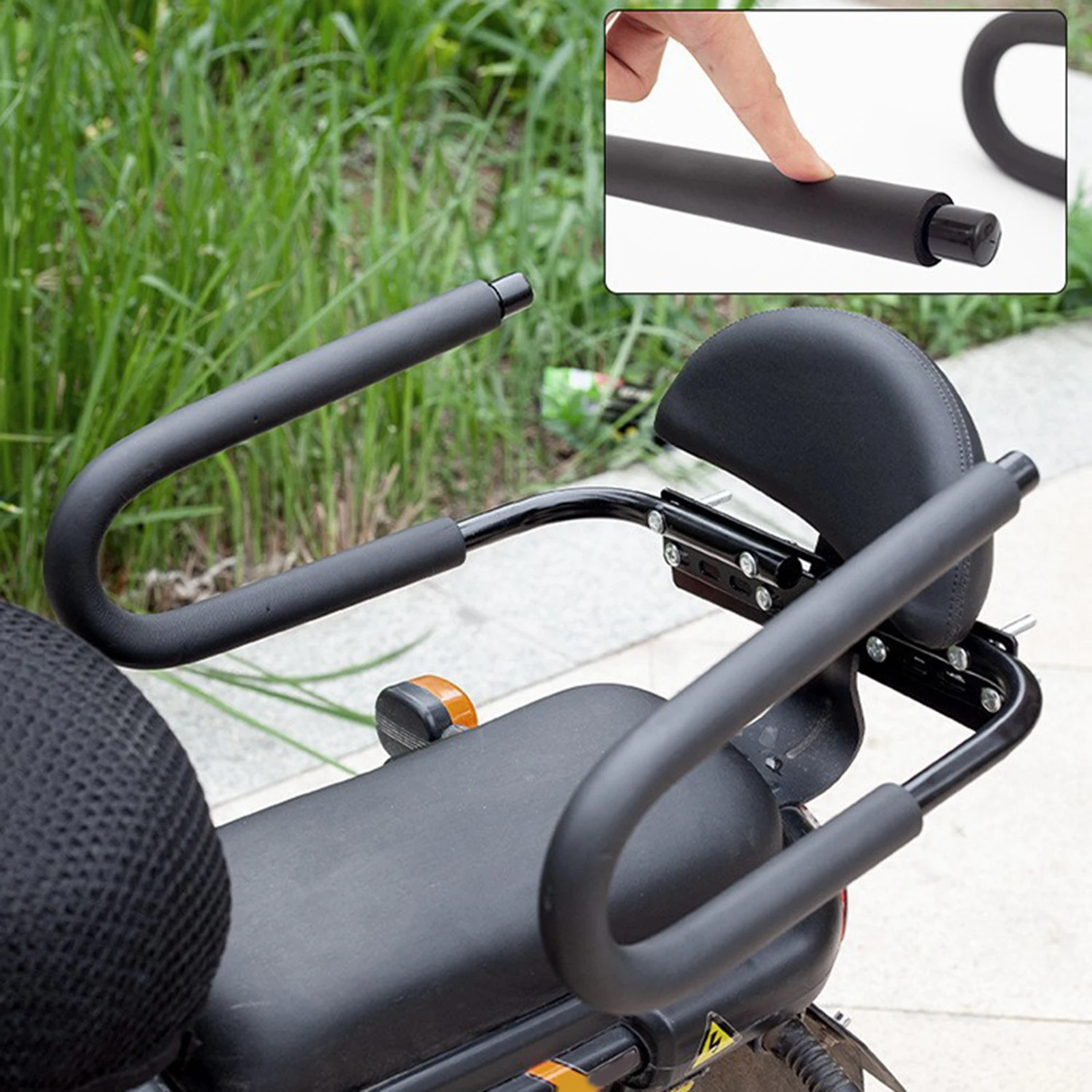 Rear Seat Cushion Armrest Passenger Seat Armrest Rear Fence Bike Guardrail for Cycling MTB Road Universal Bicycle Cycling Saddle