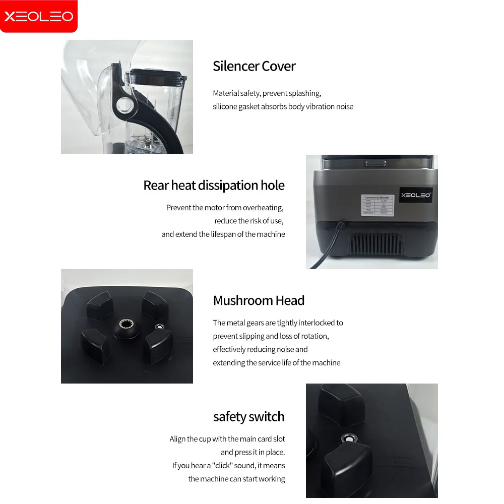 Xeoleo 2L pot 2200W professionnel minuterie intelligente mélangeur presse-agrumes haute puissance robot culinaire glace Smoothies mélangeur broyeur