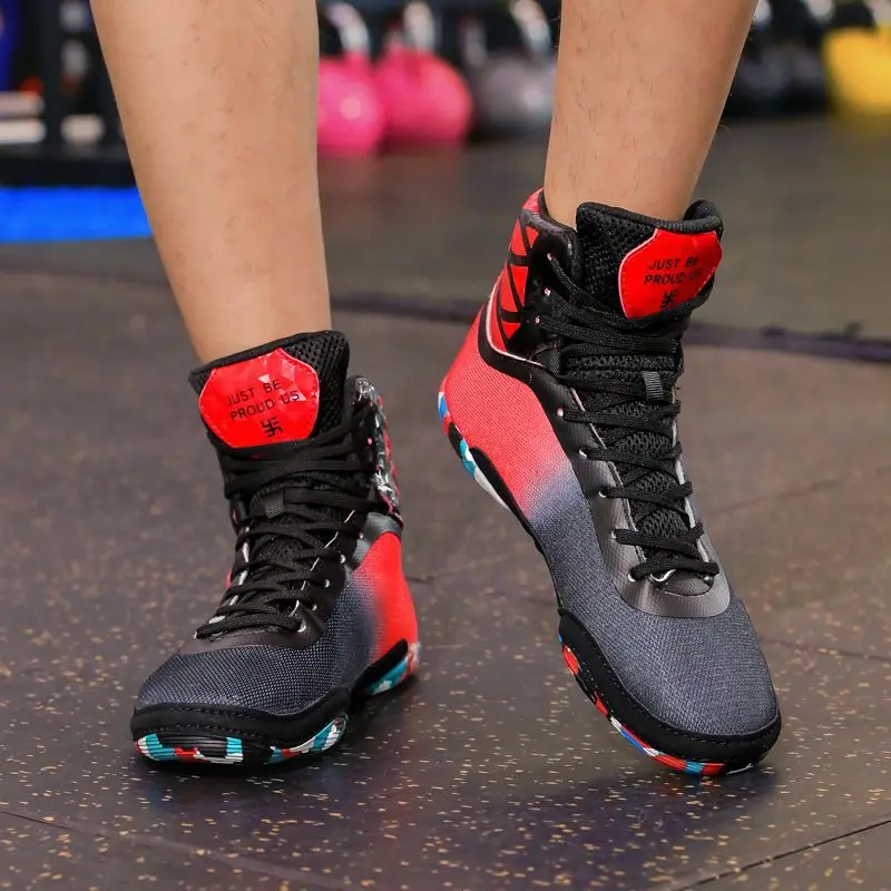Men's Wrestling & Boxing Boots, High Top For Indoor Performance_voghion.com