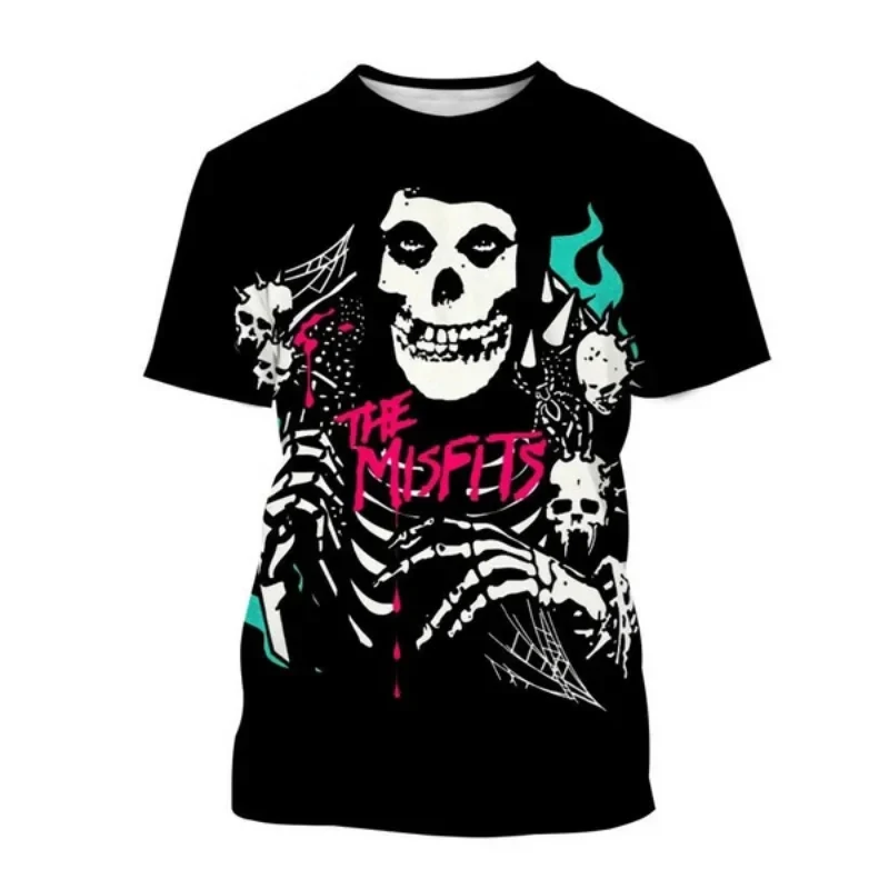 Summer Misfits Rock Band T-Shirts Skull 3D Printed Streetwear Men Women Fashion Short Sleeve T Shirt Kids Tees Tops Man Clothing