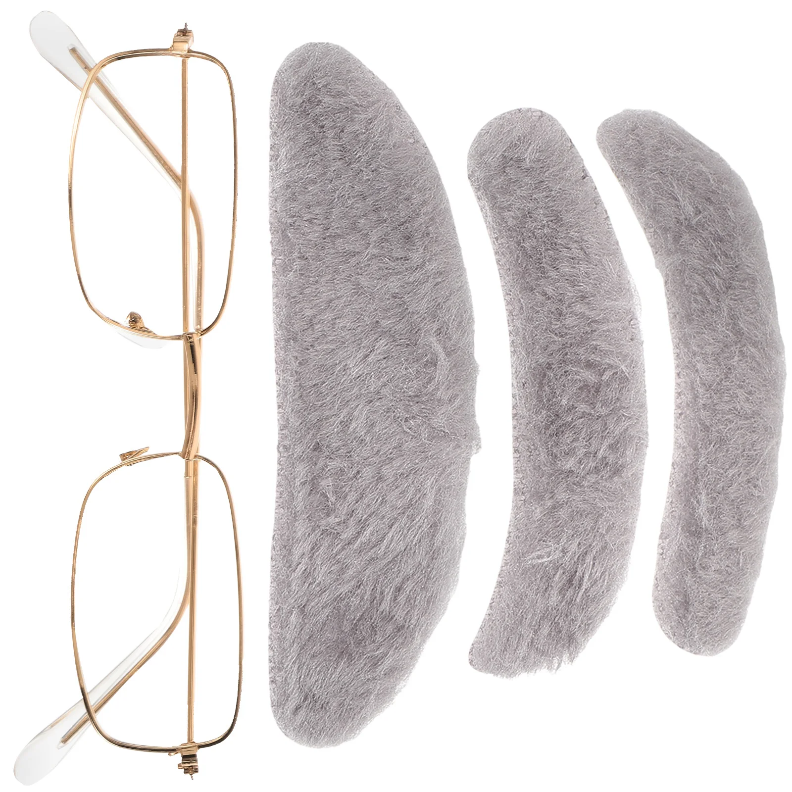 

4 Pieces Fake Bearded Eyebrow Kit Realistic Old Man Costume Glasses Beards Cosplay Props Adult Decorations Halloween