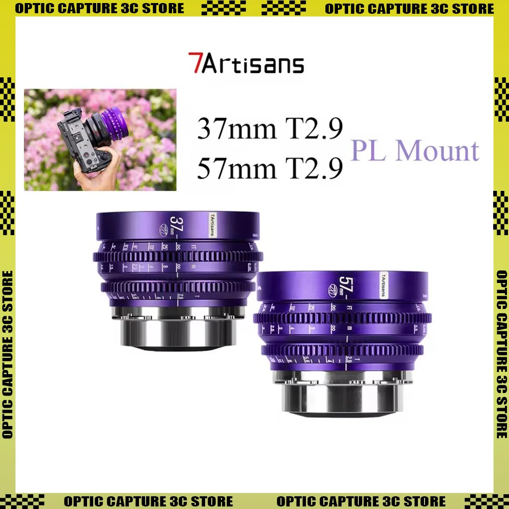 

7Artisans 37mm T2.9 Floral Bloom Series Full Frame Manual Prime Lens Art Cine Cameras Lens for Photography PL Cinema Lenses