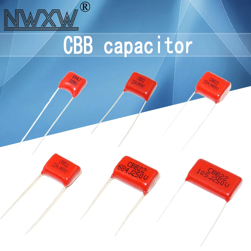 10PCS CBB Polipropileno film capacitor novo 100V471J 2000V104J 250V225J 250V475J 400V104J 400V684J 450V225J 450V105J 630V223J