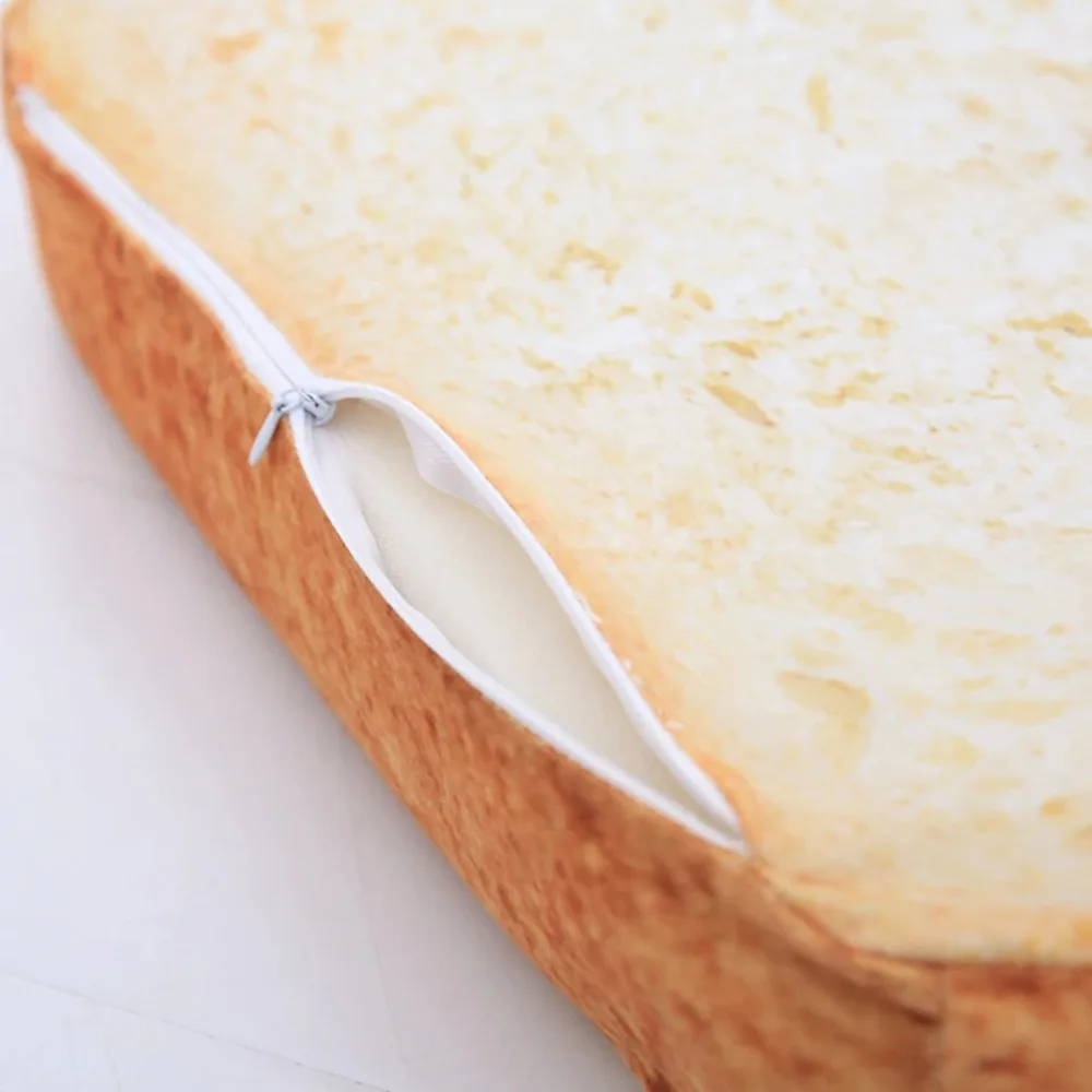 Simulated Toast Seat Cushion Soft Thickened Sponge Chair Mat Washable Detachable Bread Slicing Cushion Living Room