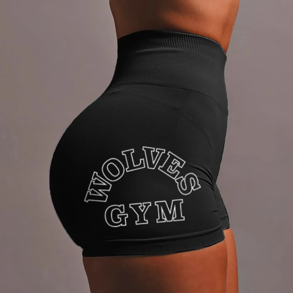 She Darc Shorts Mujer Sports Gym Pants Push Up Wolf Head Fitness Female Skinny Bottom Running Yoga Sexy Tight Sport Shorts