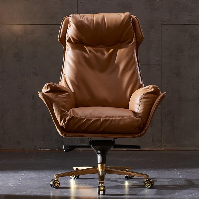 Nordic Luxury Leather Boss Office Chairs Lounge Comfort Sedentary Study Office Chairs Design Commerce Home Furniture Sillas FYOC