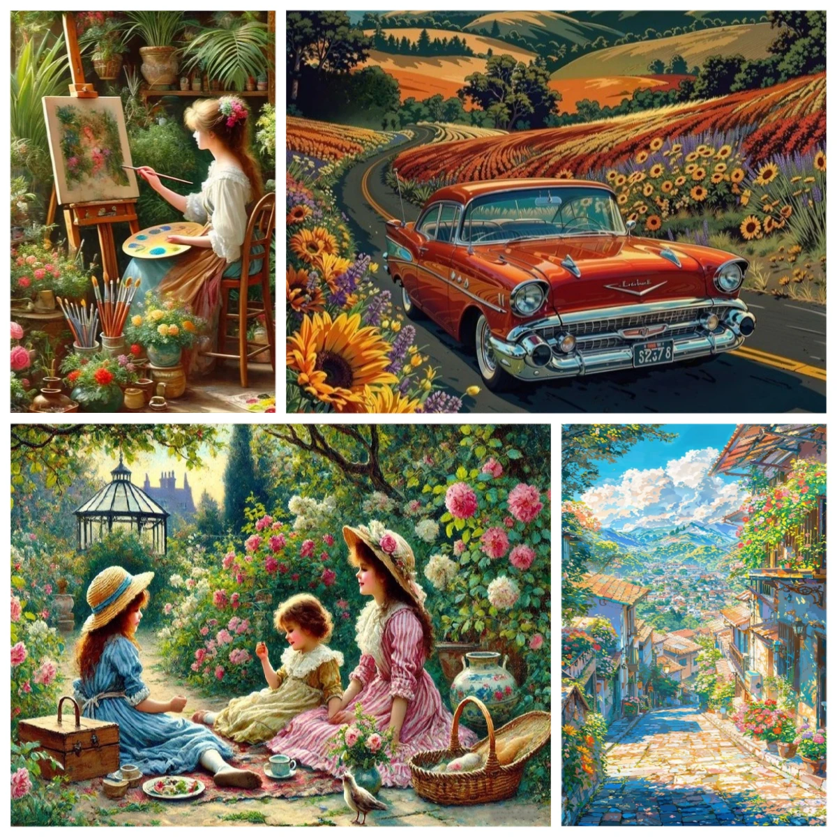 

Мультяшный стиль DIY цифровая картина маслом красочная ручная роспись украшение дома стены простой подарок ручной работы