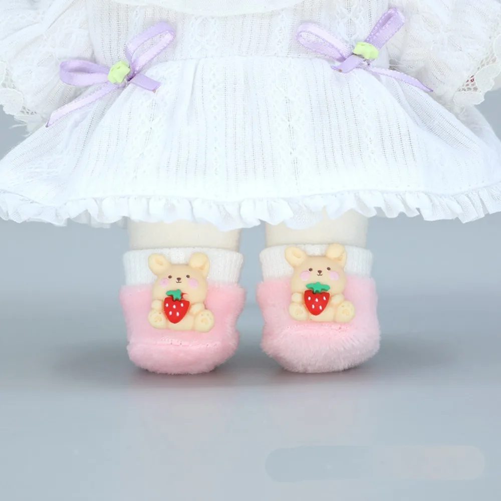 DIY 1/12 Dolls 20cm Soft Doll Shoes Doll Shoes Soft Idol Dolls Plush Shoes Bear Multiple Colors 20cm Dolls Plush Shoes Dollhouse