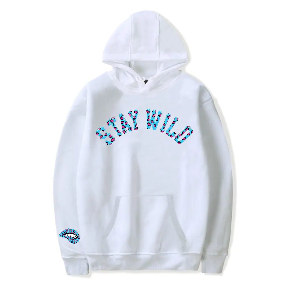 Ben Azelart Stay Wild Lip Vintage 90s Hoodie Unisex Harajuku Hip-hop Streetwear Fashion Sweatshirt Spring and Autumn Outwear