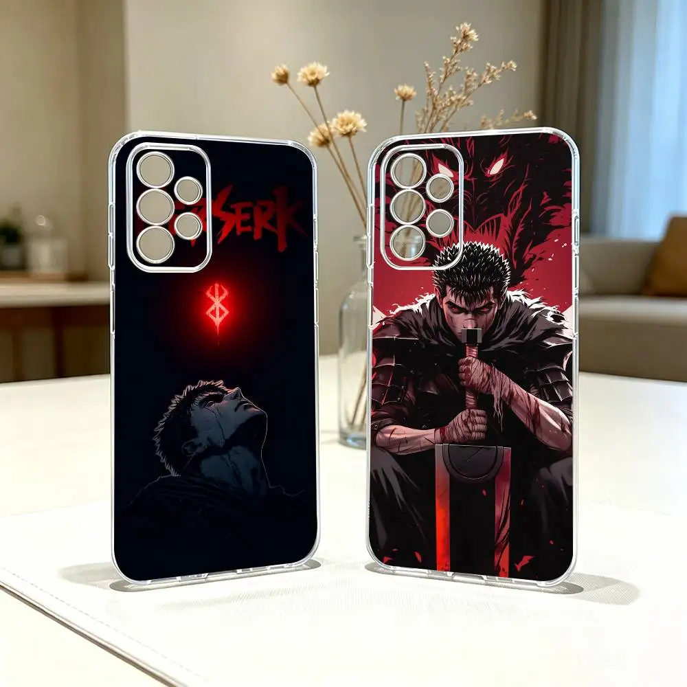 

Anime B-Berserk Phone Case Transparent Silicone Soft For Samsung S25,S24,S21,S22,S23,S30,Ultra,S20,Plus,Fe