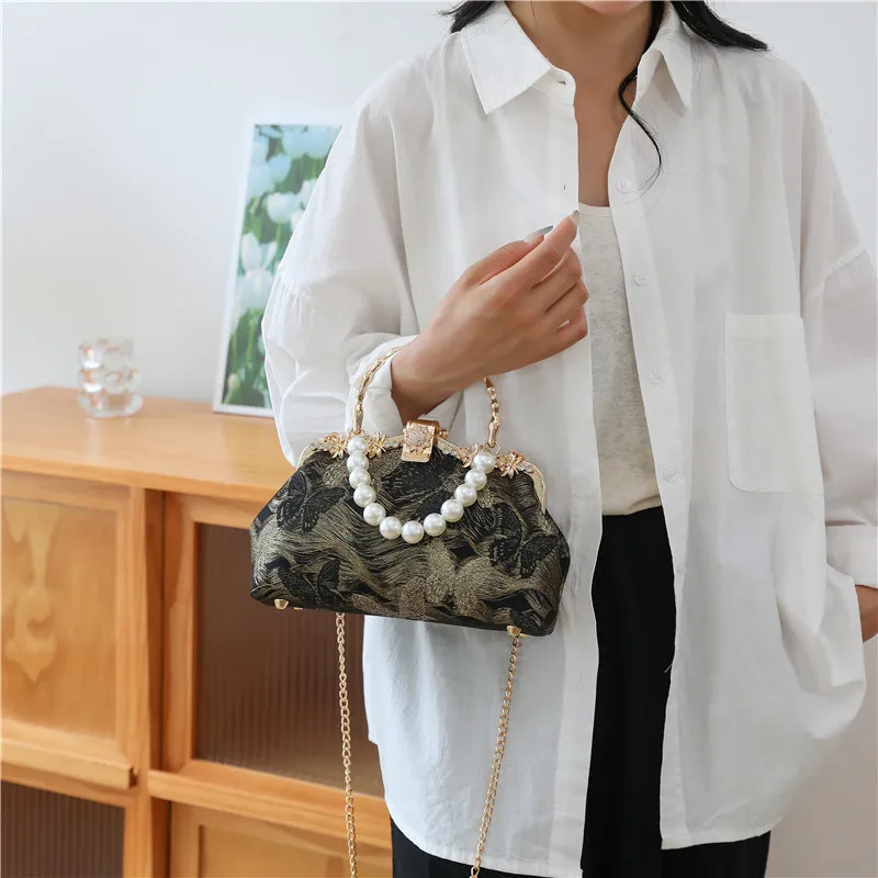 

Chic Chinese Sle Handbag Evening Bag ow Bag Women's Handbag Cross-Border Joyful Mom Bag Faionable Soft Square Bag