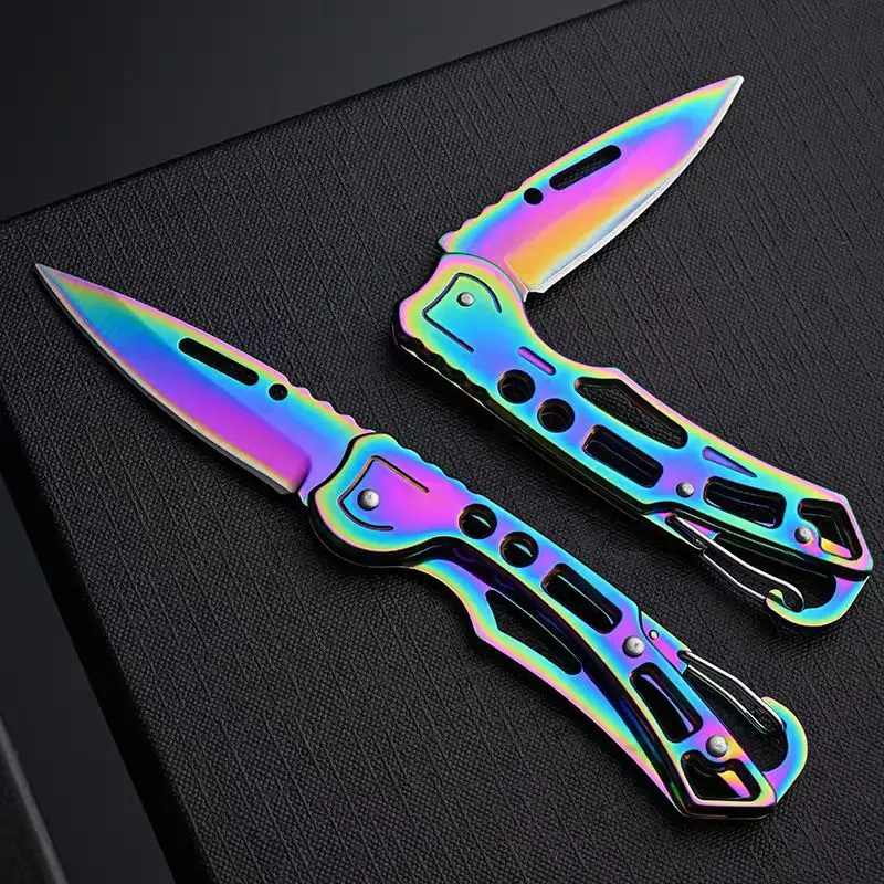 Folding Pocket Knife Stainless Steel Fishing Knife Portable Fruit Carrying Kitchen Tool Household Foldable Food Knife Hand Tools