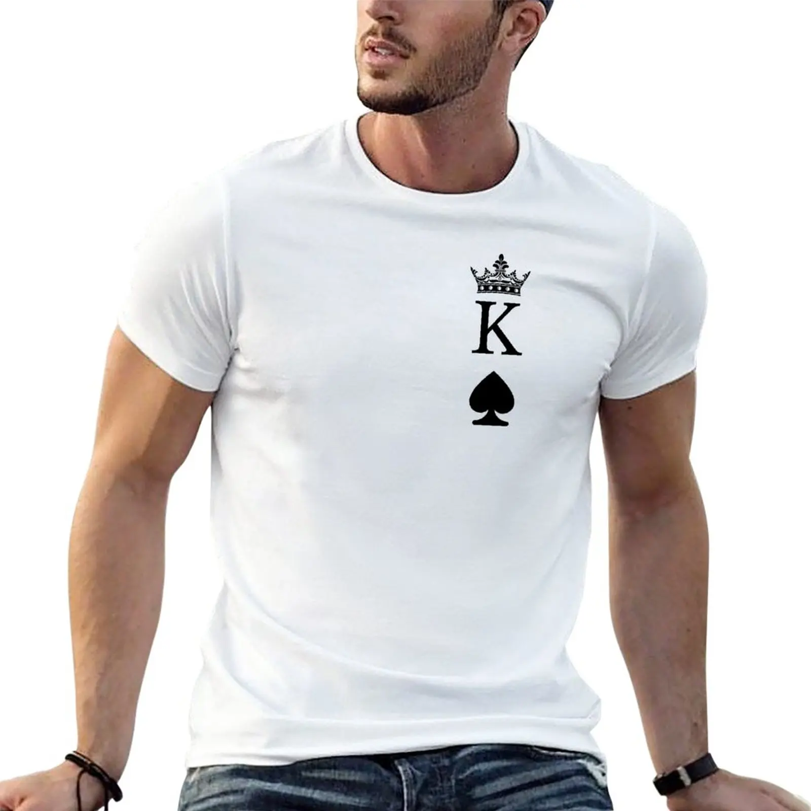 

Playing Card King of Spades Logo Simple Minimalist Letter Design T-Shirt blacks boys animal print shirt workout shirts for men