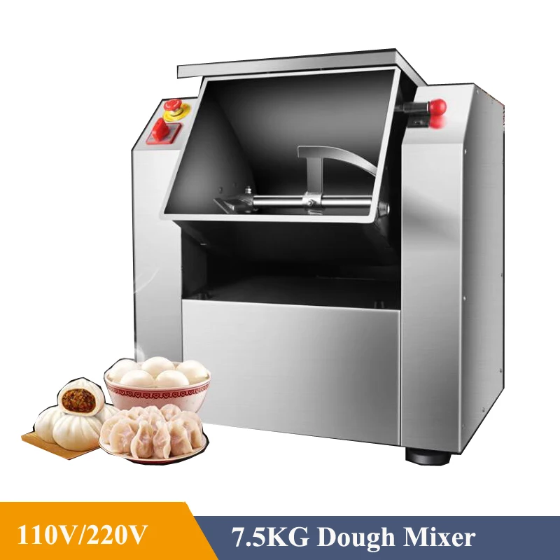 110V/220V Industrial Dough Kneader 7.5KG Bread Kneading Spiral Pizza Biscuit Cake Dumpling Speed Vertical Food Dough Mixer