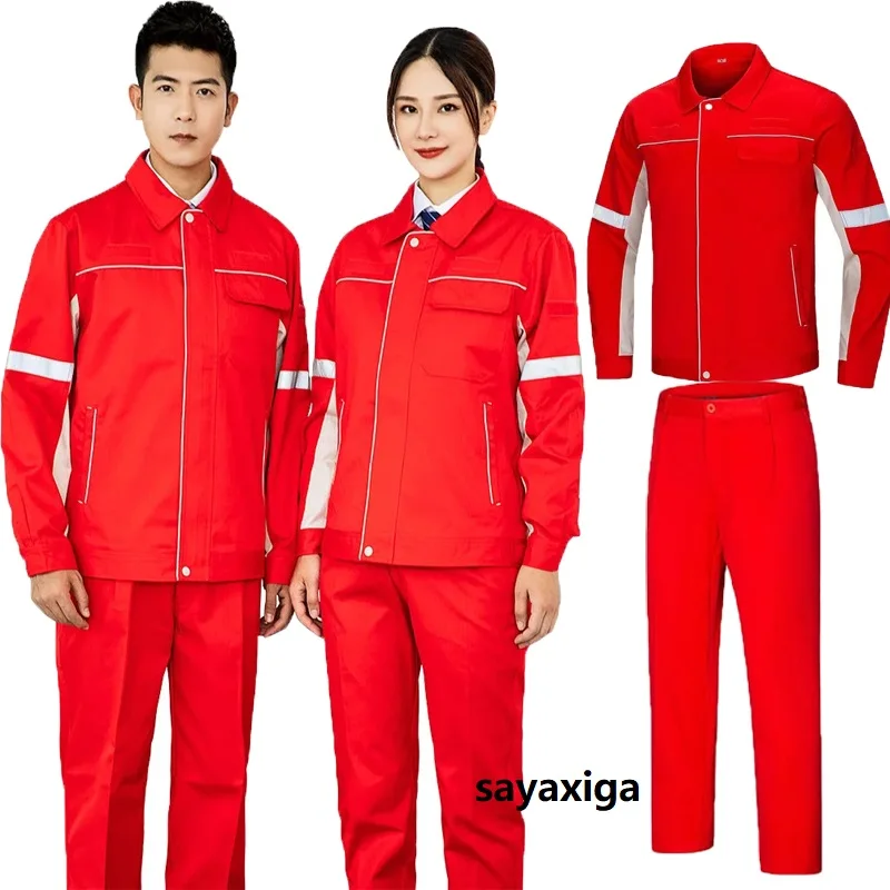 Spring Two layer Anti static Thick work clothing Gas Station Work Suit Set Petroleum Clothing Electrics Labor Protection Uniform