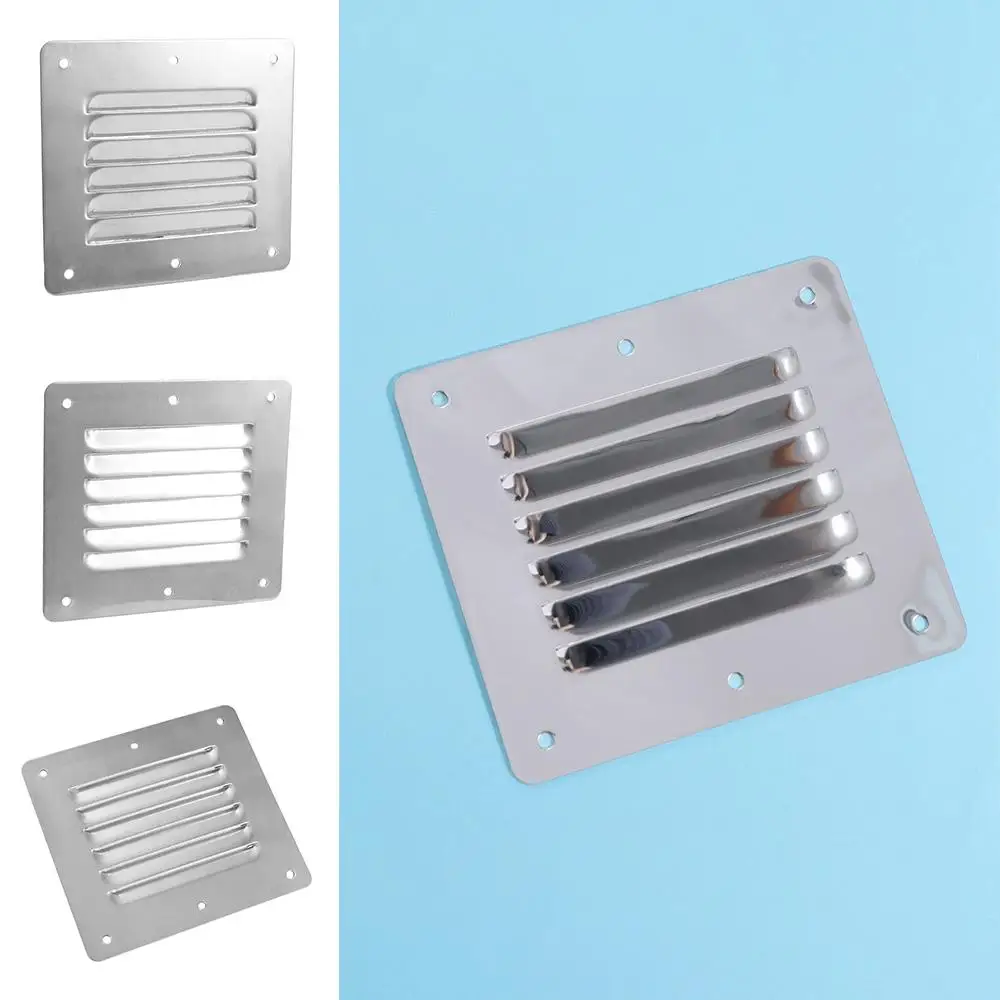 

Square Flat Dryer Vent Cover Silver Resistance Window Square Vents Stainless Steel Durable Marine Boat Air Vent Plate RV Trailer