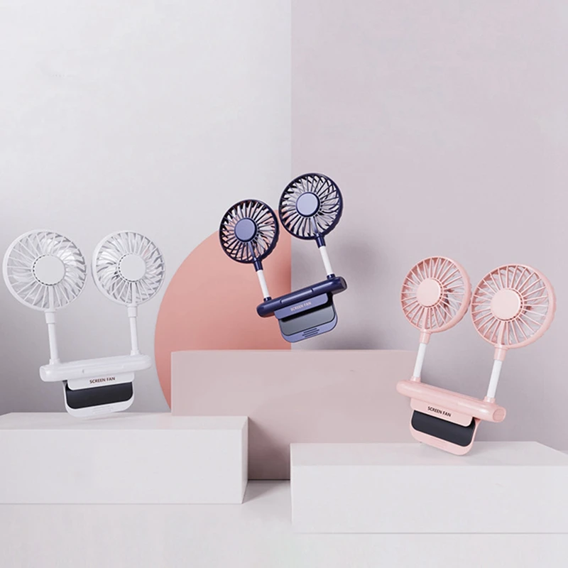 Portable Fan Screen Fan For Office Students Classroom Dormitory Hanging Screen Usb Electric Dual Fan