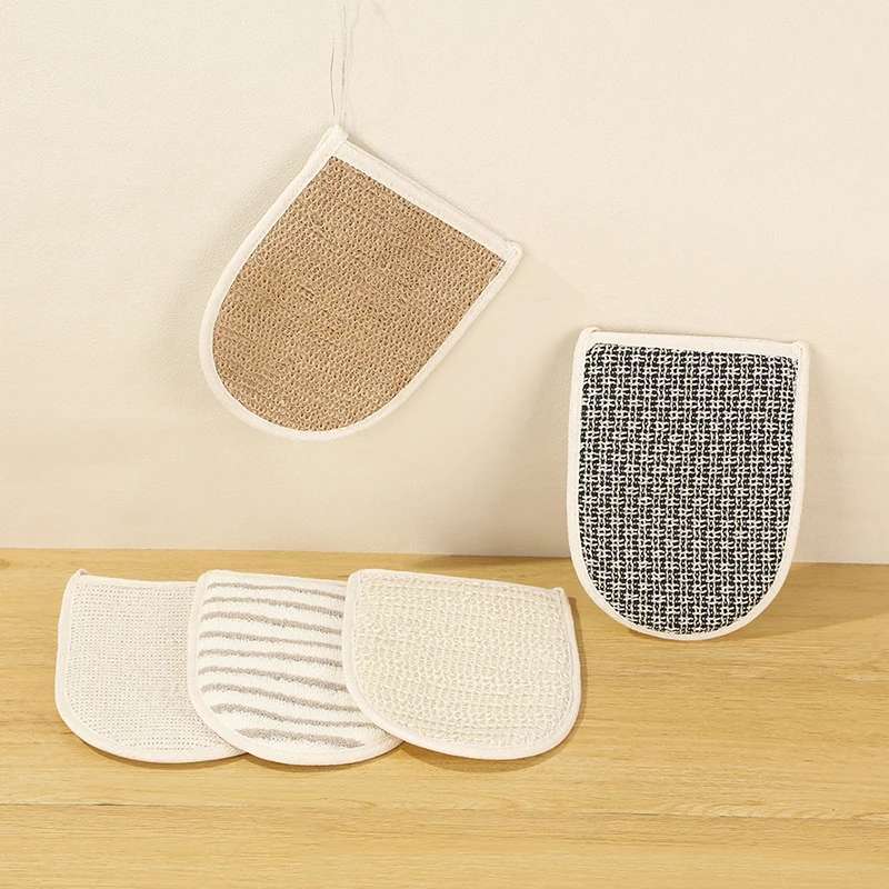 

Мягкие натуральные сизалевые перчатки, двусторонняя губка для скраба для тела, скребок для тела, варежка для душа, спа, перчатки для чистки кожи, ванны