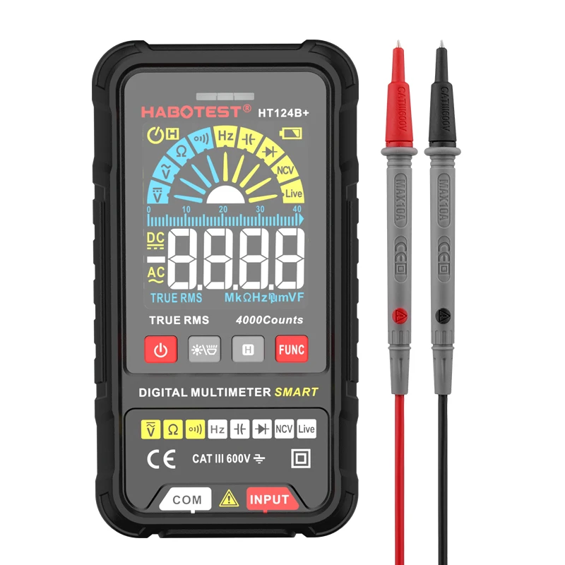 

HABOTEST HT124B+ Smart Auto Digital DMM Multimeter Tester Best True RMS AC DC Voltmeter for Mobile Phone Electronics Multi Meter