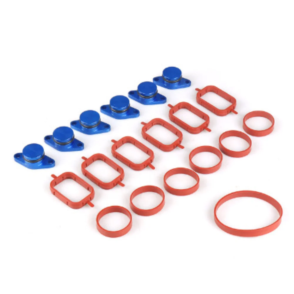 22MM Car Set Swirl Flap Bungs 22mm Diesel Metal bungs with intake manifold gaskets kit For BMW M47 E46 320d 330d 520d 525d K7C4
