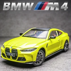 BMW M4 IM Supercar Model for Children, Liga 1:24, Brinquedo de carro modelo muscular, Diecasts Metal, Som e Luz, Brinquedos Veículos