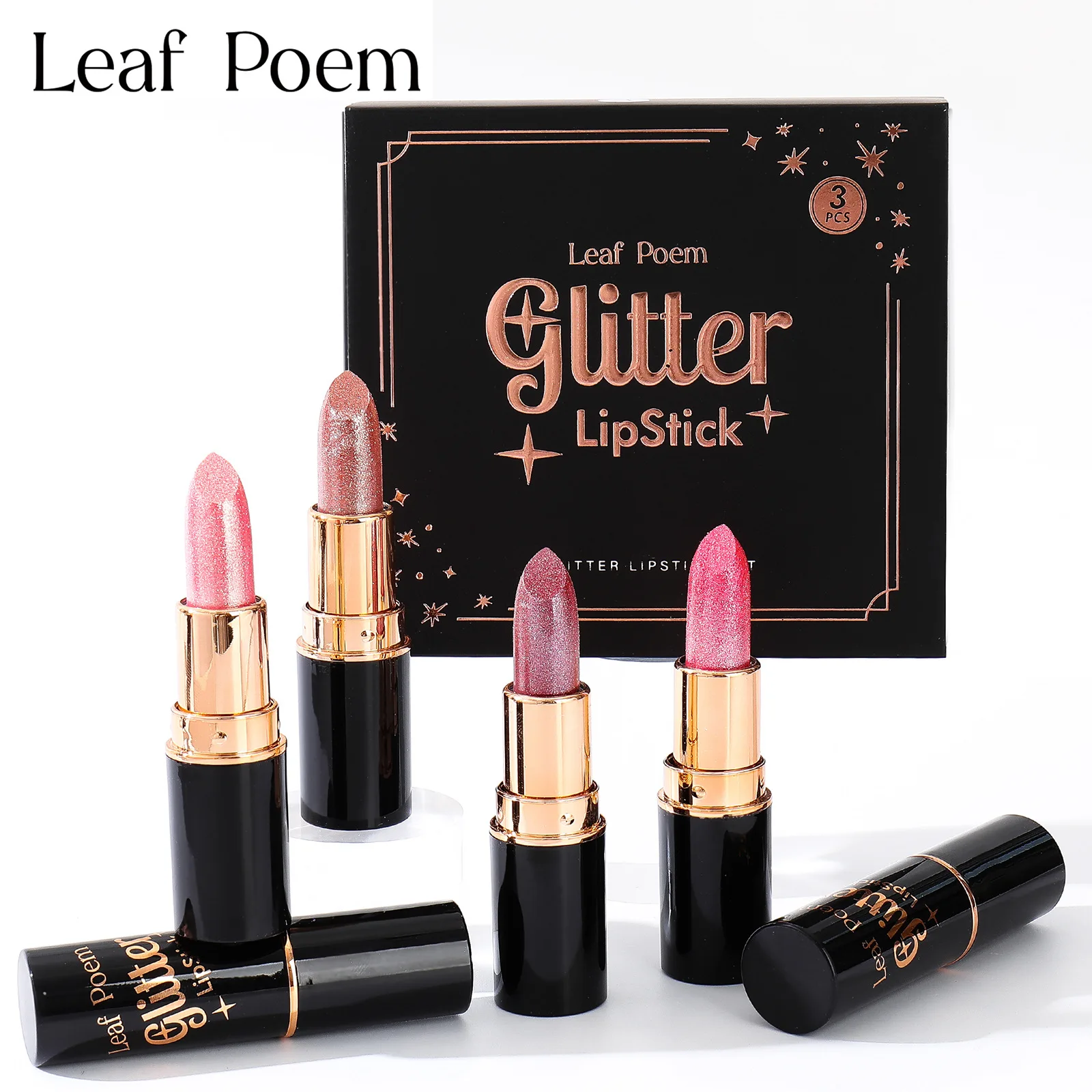 مجموعة ملمع شفاه لامع ماسي لامع لؤلؤي لامع مرطب ملابس طويلة مقاومة للماء ثلاثية الأبعاد متألقة للحفلات مجموعة هدايا أحمر الشفاه