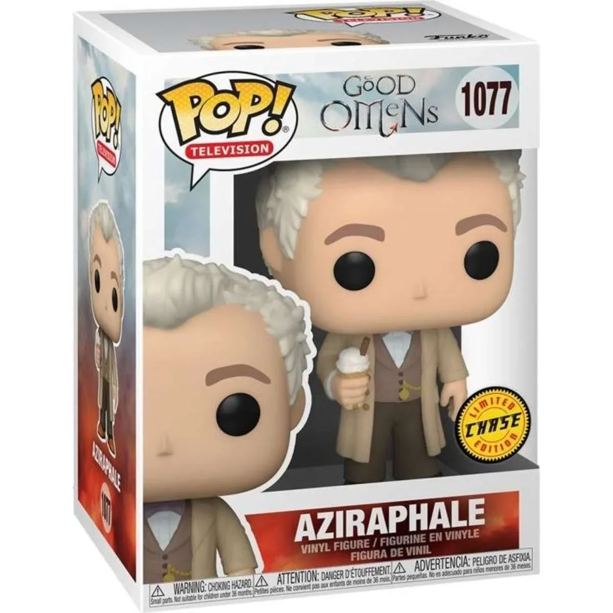 Funko Pop Television Good Omens - Aziraphale Chase EXC 1077#1078# Vinyl Figure Collection Model Toys for Children Christmas Gift