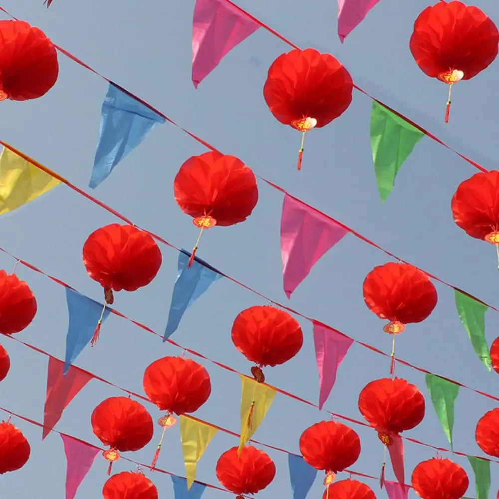 

100m Multicolored Triangle Flags Colorful Home Garden Party Bunting Banner Wedding Supplies Decoration