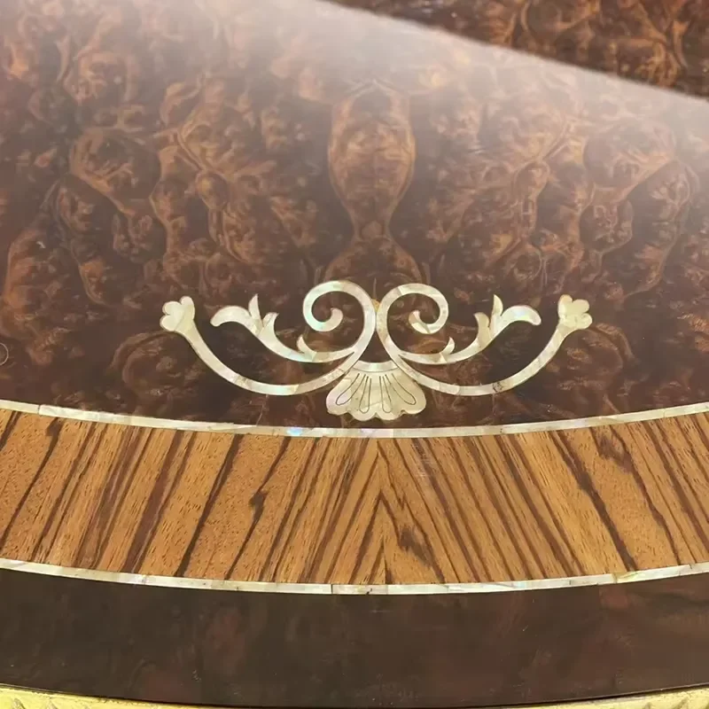 High-end Dining Room Sets Furniture Classical British Style Wooden Round Dining Tables With Turntable
