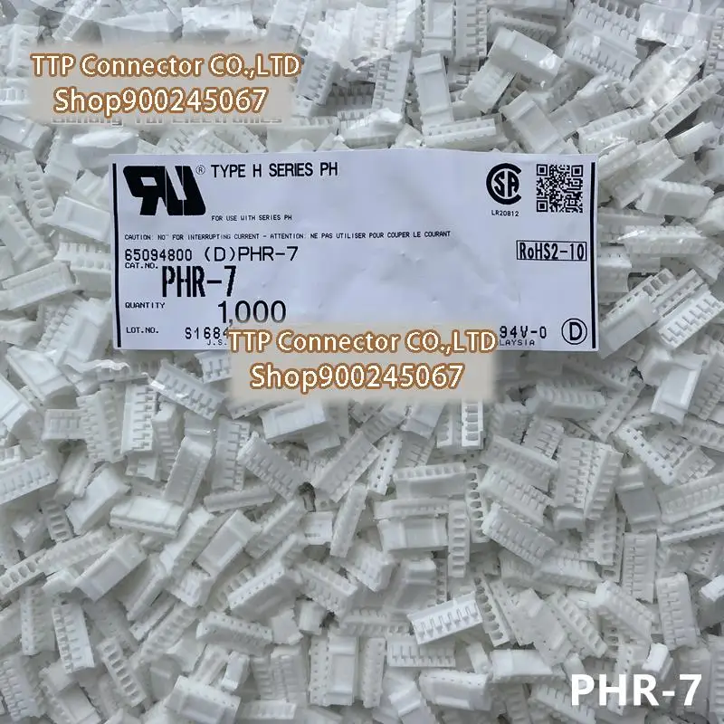 100 шт./лот, разъем PHR-7, пластиковый корпус, 7P, 2,0 мм, ширина ножки, 100% новый и оригинальный