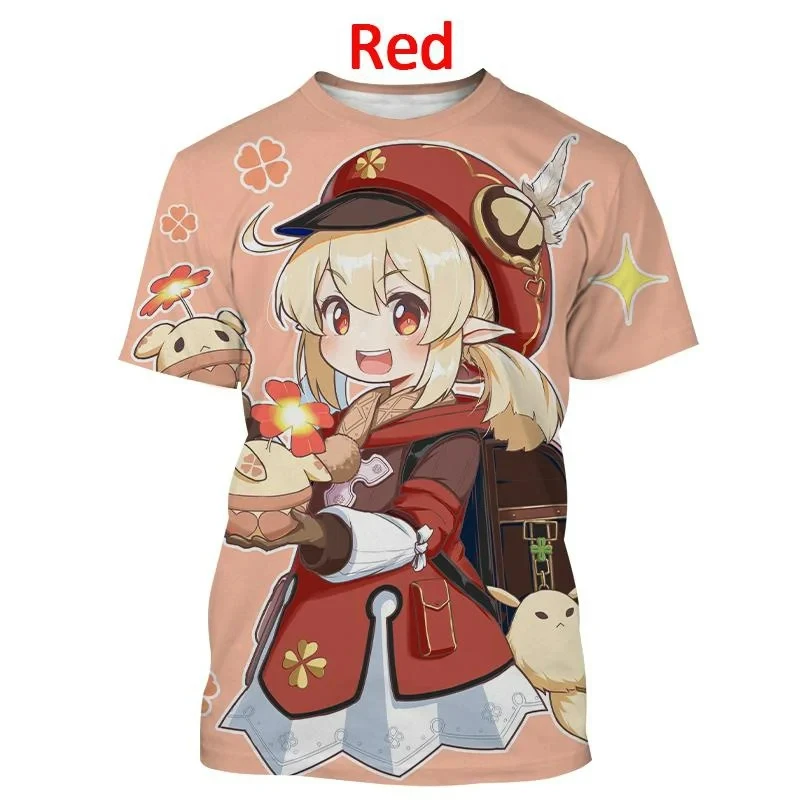 2024 New Genshin Impact 3D Printed T-shirt Summer Men Women Personality Cartoon Game Tshirt Fashion Short-sleeved Unisex Y2k Top