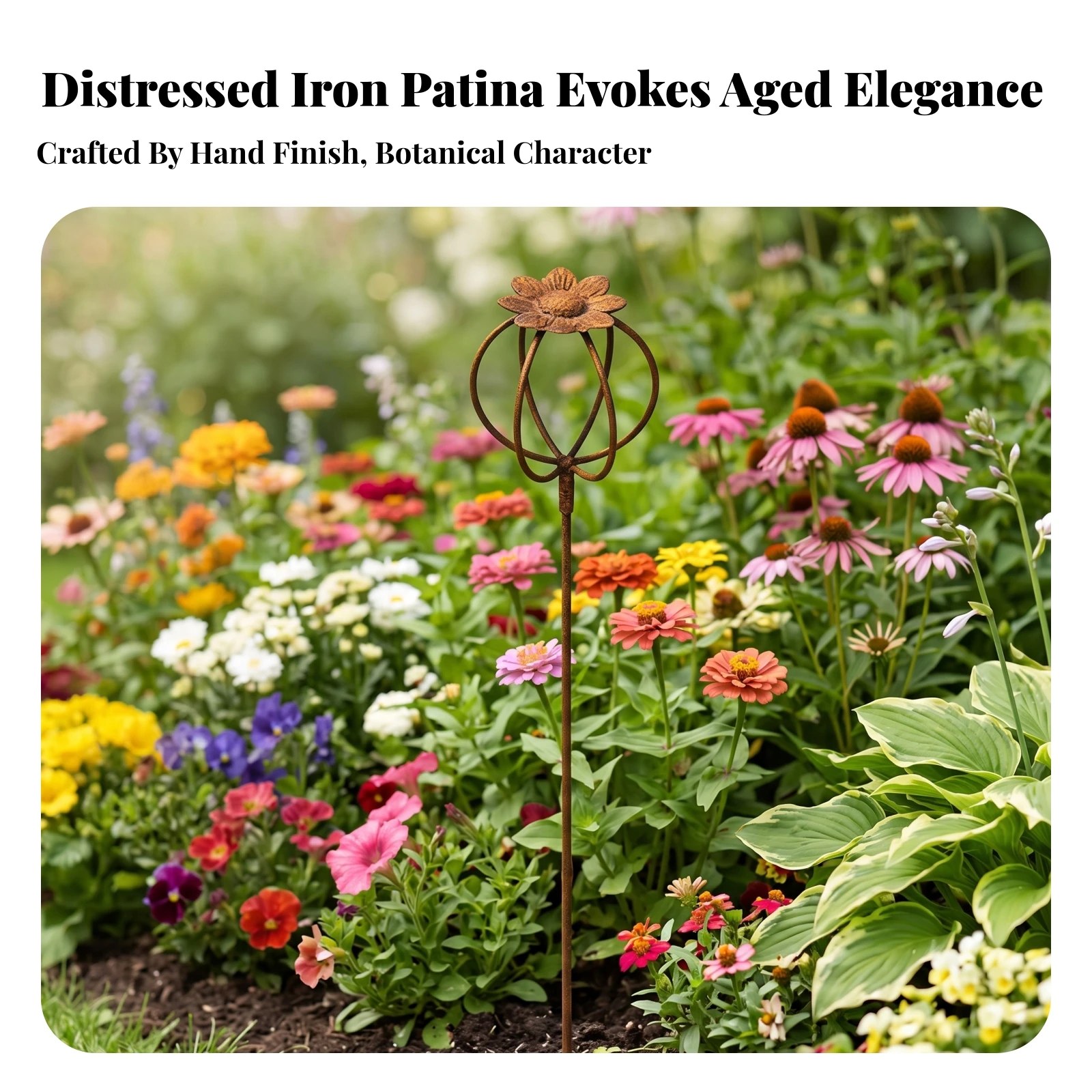 Plant Support Stake - Palo da Giardino con Decorazione Floreale,
