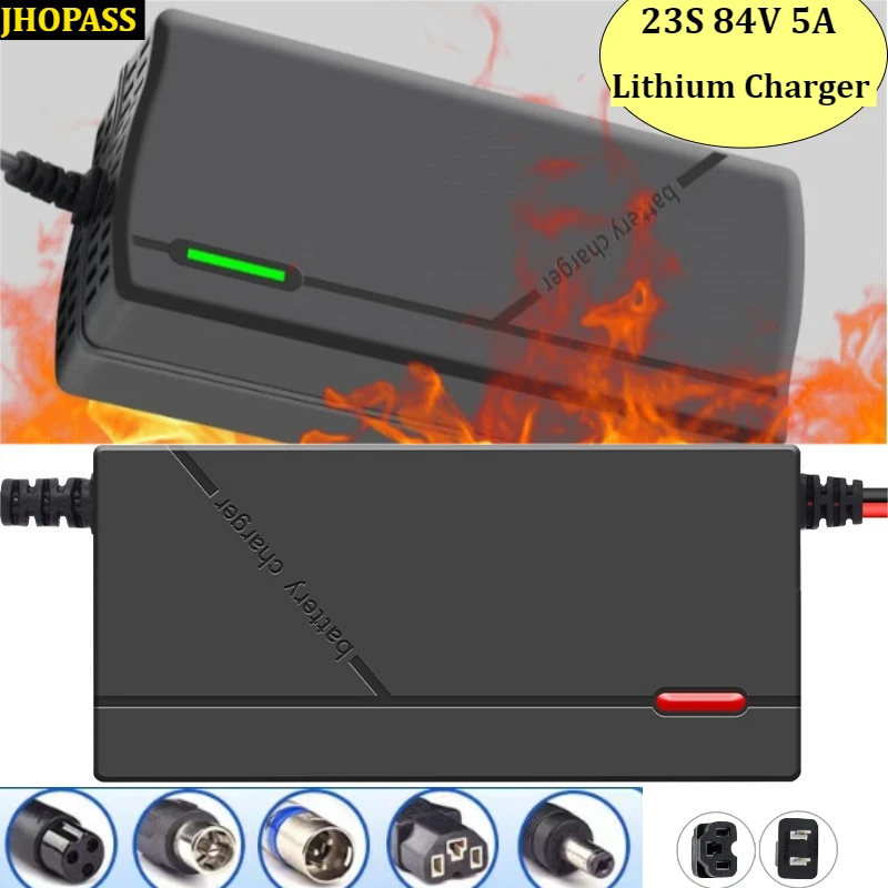 HD 23S Smart 84V 5A LED AC110V-220V  LiFePo4 Lithium Battery Charger for 84V 83.95V 73.6V AC110-220V Motorcycle E-bike Scooter