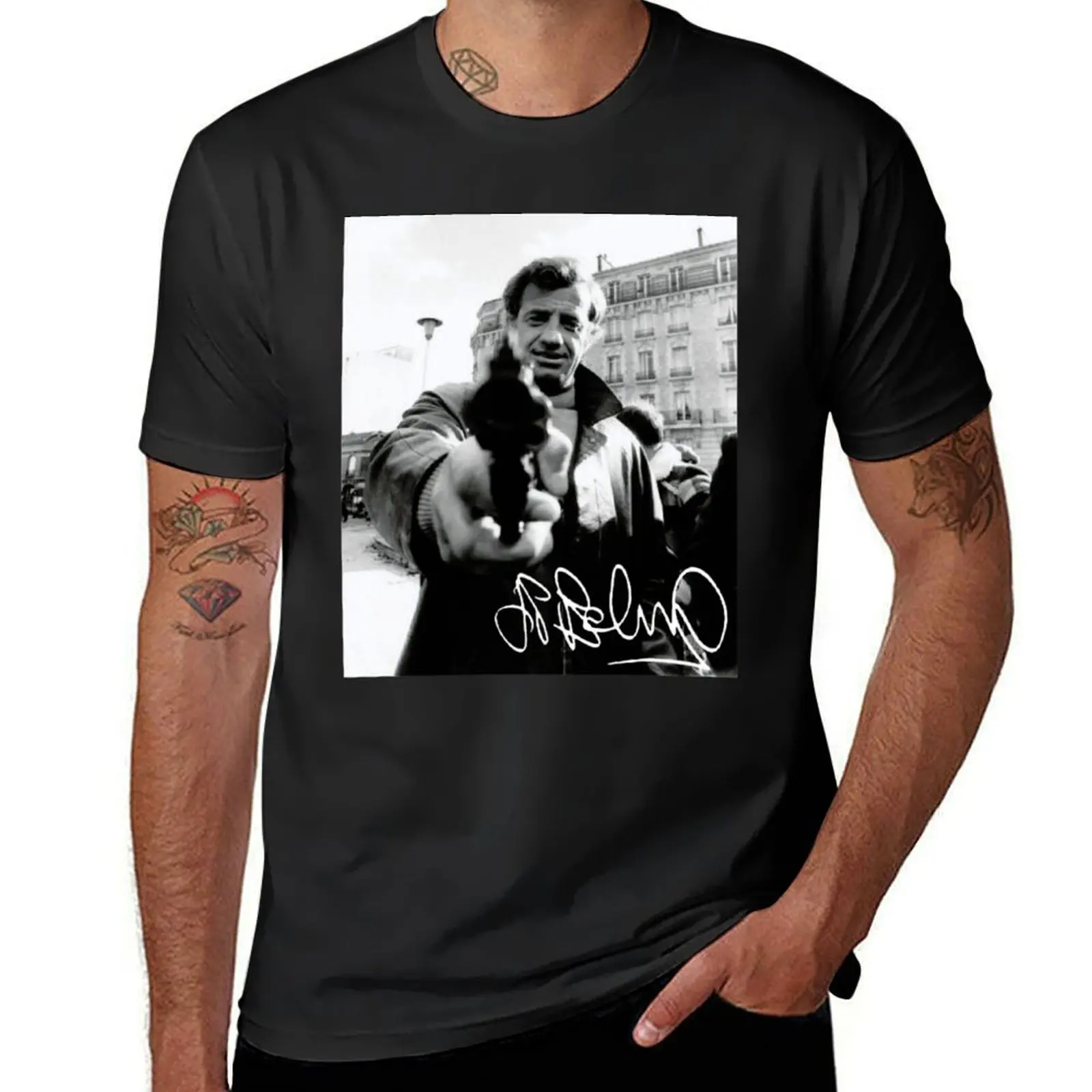 Jean Paul Belmondo, rip Jean-Paul Belmondo, jean paul belmondo autograph T-Shirt customs design your own sports fans men clothes