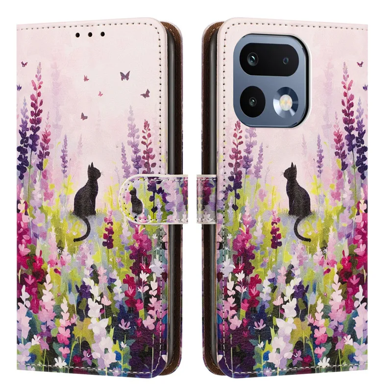 Painted Case on For OPPO Realme C100 Neo 7X Narzo 80 P3 P4 Lite V70 Note 70T 70 80 5G Leather Flip Stand Phone Cover Cute Flower - view 6