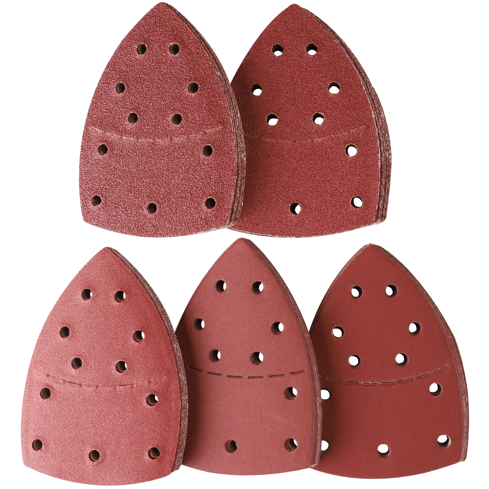 100Pcs Mouse Sander Pads 11 Holes Sanding Sheets Hook Loop, Multitool Detail Sander Sandpaper for Grinding Polishing Wood Metal
