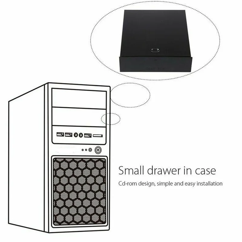 Desktop Storage Box Organizer Drawer Optical Drives 5.25Inch Front Panel Storage Holders & Racks for Desktop PC Computer