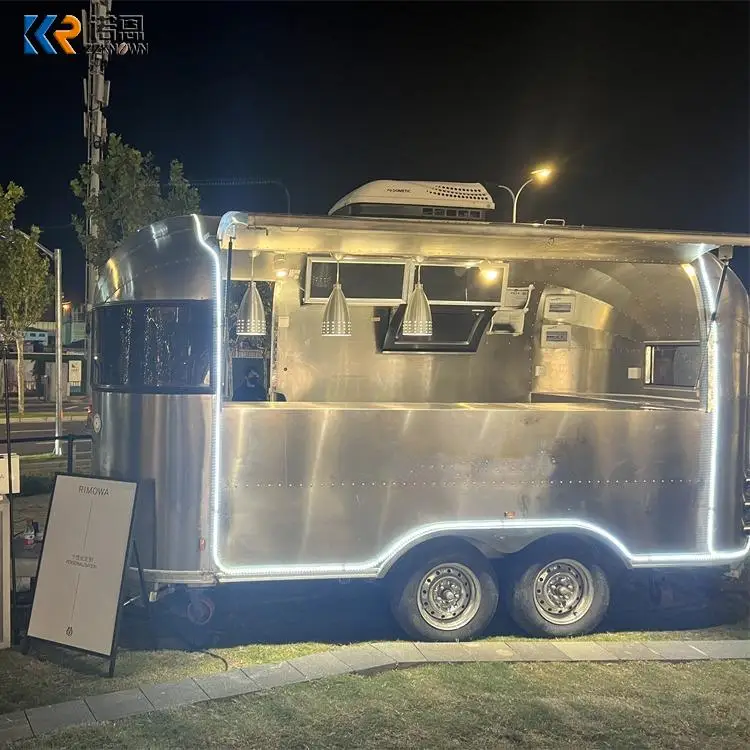 Hot Dog Pizza BBQ Ice Cream Cart Concession Food Trailer Mobile Bar Airstream Food Truck With Full Kitchen Restaurant Equipment