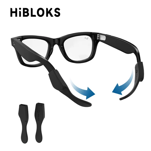Imagen 2 del producto Hibloks para gafas inteligentes Ray-Ban Meta & Gen2 Wayfarer/Skyler/Headliner, funda de silicona suave antideslizante, cubierta ajustable