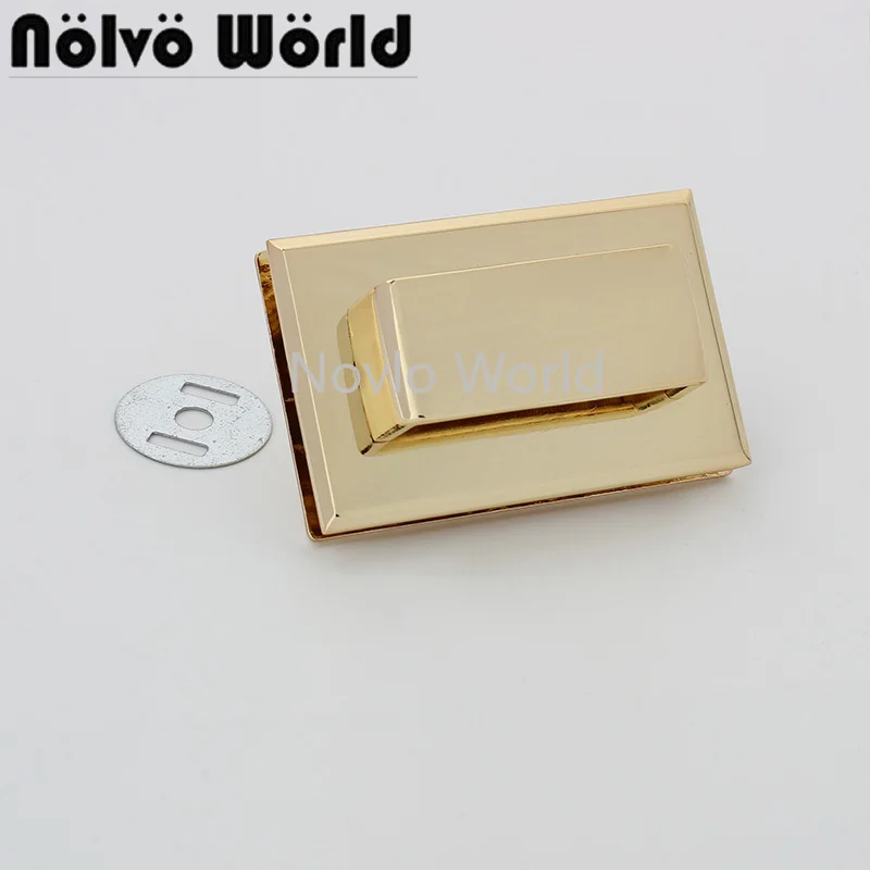 5-30 pieces light gold 53*33mm rectangle shape large size bag lock for chain bag decoration accessories locks purse fitting