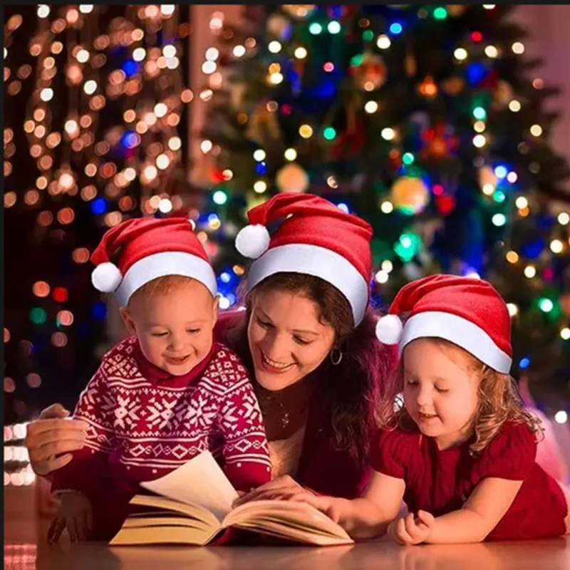 قبعة سانتا LED تضيء قبعة عيد الميلاد قبعة عيد الميلاد للأطفال والكبار قبعة حفلات وامضة عطلة الديكور مضحك زي هدية السنة الجديدة