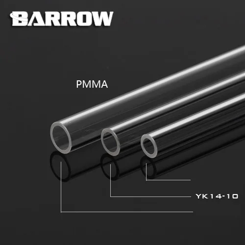 Barrow PMMA/PETG Hard Tube ID8mm/OD12mm - ID10mm/OD14mm -ID12mm/OD16mm Length 50cm Transparent Pipe Acrylic PETG Tube 2pcs/Lots