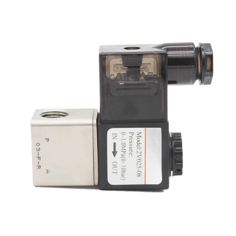 

2V025 08 Двухпозиционный двуходовой магнитный клапан 220 В Регулирующий клапан Пневматический водяной клапан