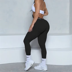 Pchee Bum Low V-Back Scrunch Butt Leggings Women Fitness Sport Seamless Leggings High Waist Elastic Solid Yoga Pants Gym Jogging