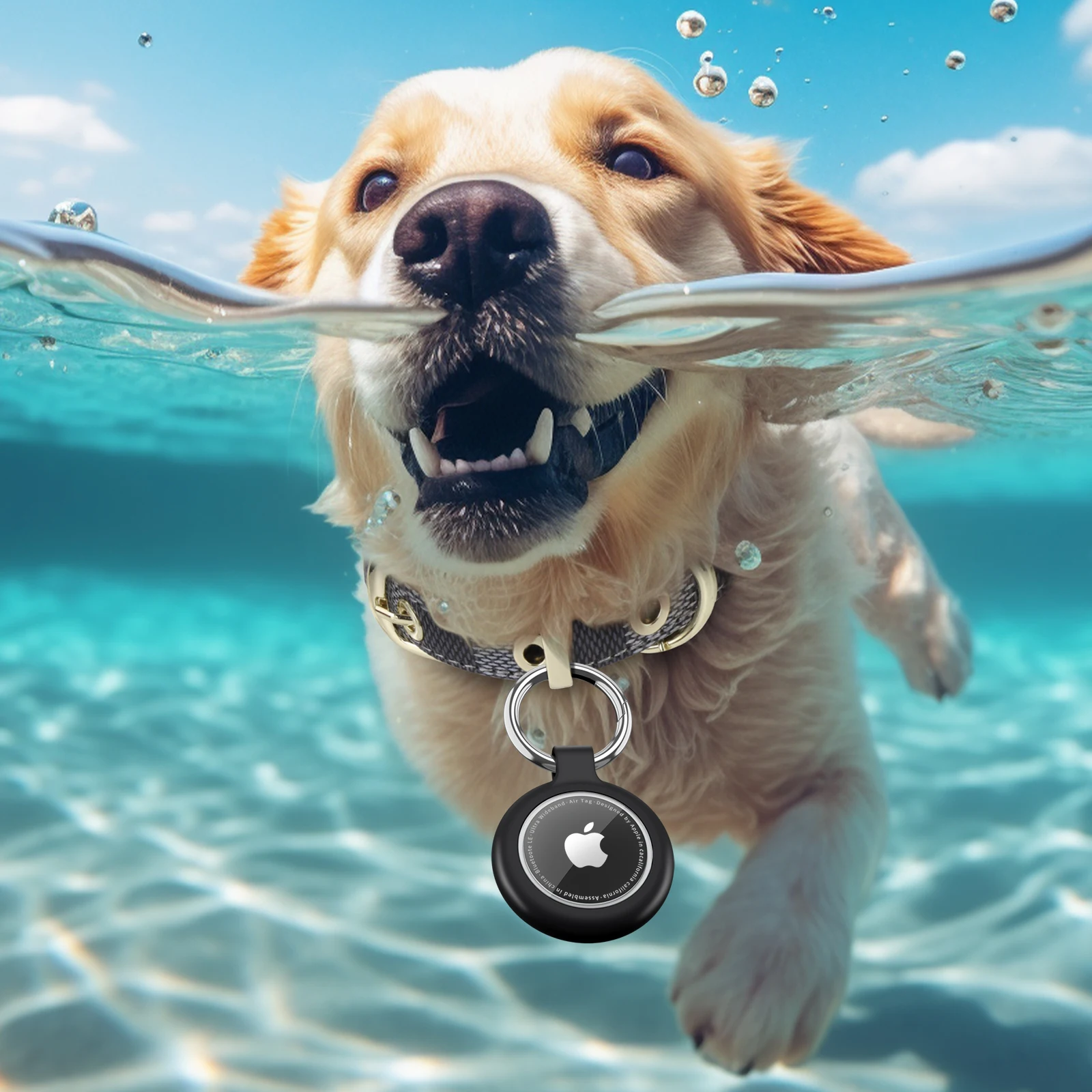 Waterproof Anti-lost Keychain Holder TPU Cases for Apple Airtag Cover Dog Cat Pet Collar Tracker Protective For Air tag Case